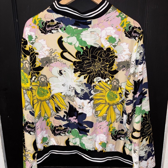 Ashley Stewart Floral Bomber Jacket - Yellow, Black & Pink Women Size 22/24 3XL - Picture 7 of 7